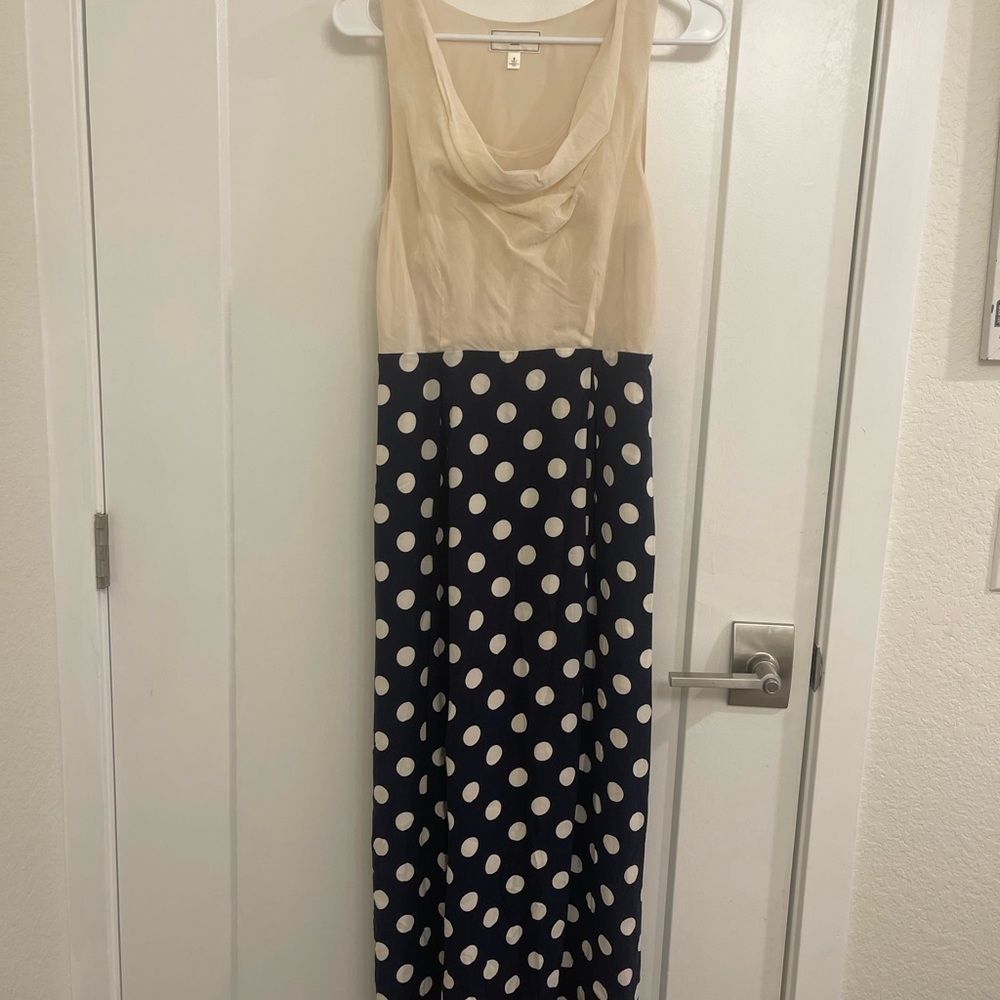 Moulinette Soeurs Old Money Silk Cowl Neck Elegant Polka Dot Wedding Dress‎